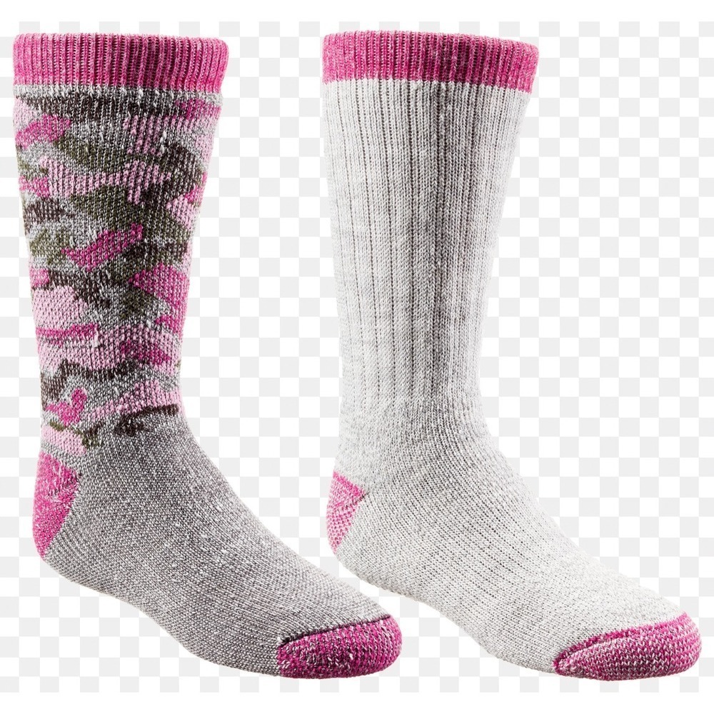 NWT Red Head Camo Cub Youth Socks X-Small Wool Blend Pink Gray 2 Pair New